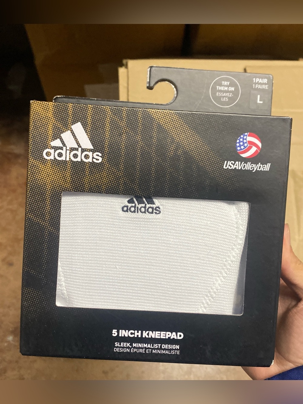 Adidas Volleyball Large 5 Inch Kneepads Minimalist Design White NWT